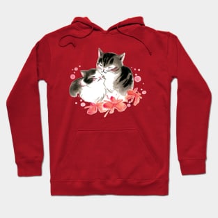 Cat mother and rose baby Hoodie